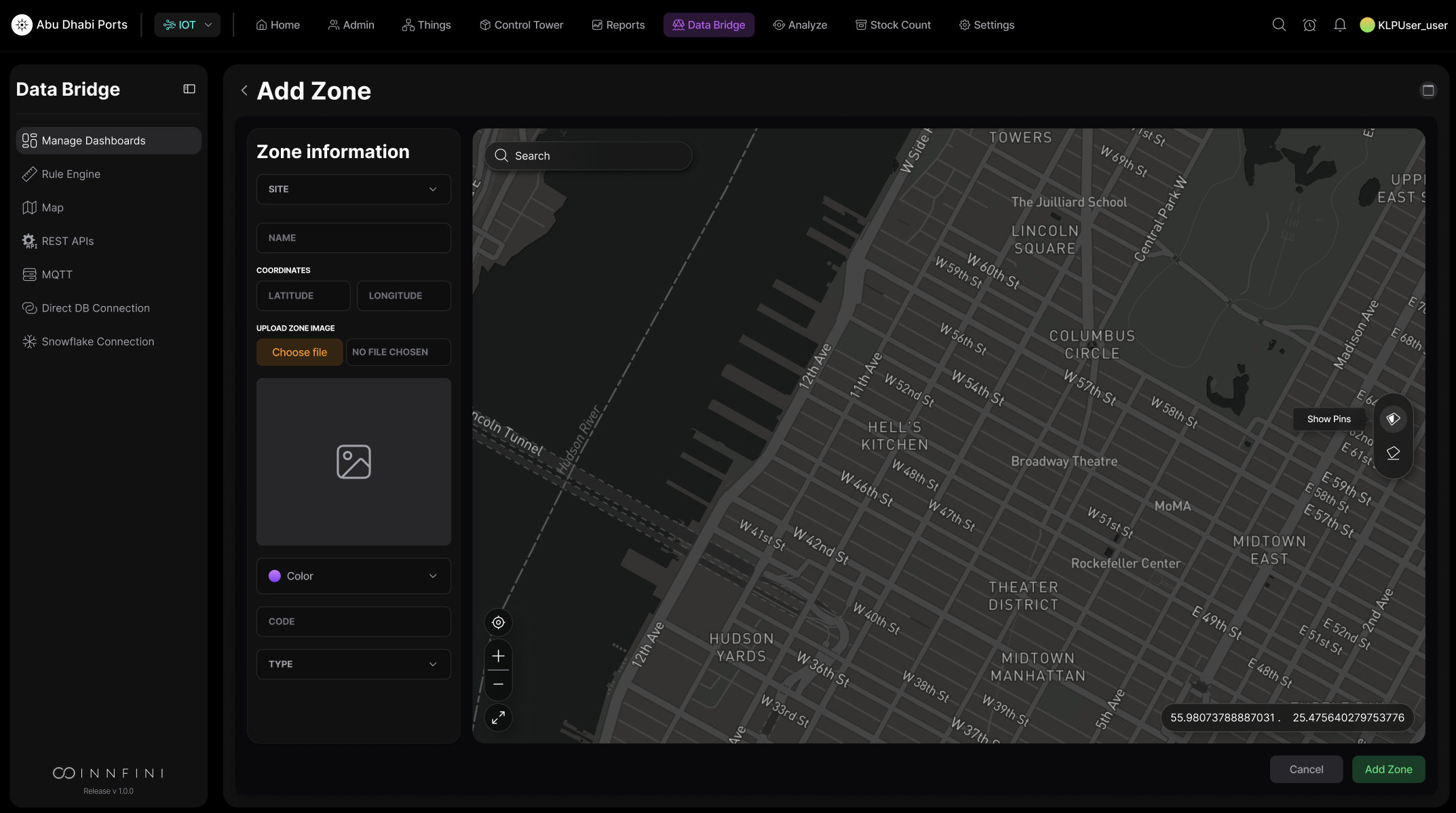 Add zone configuration