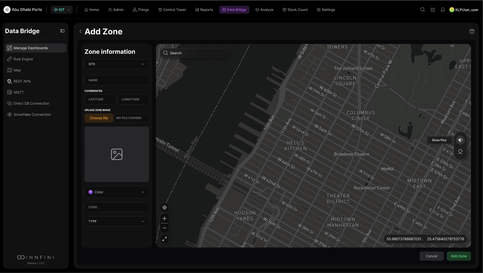 Location Map USA wide density and zones