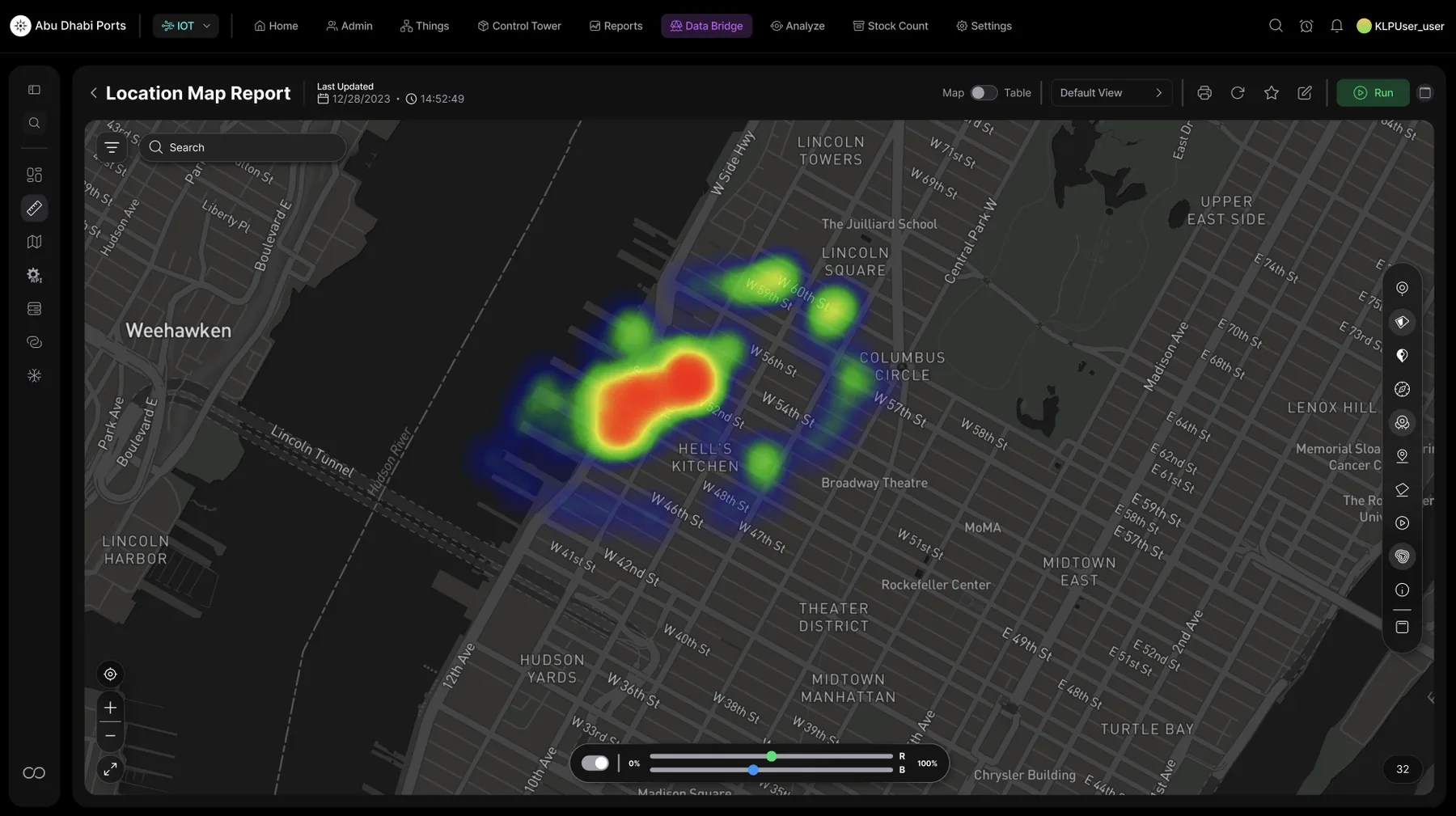 Location heatmap report — asset density across geography