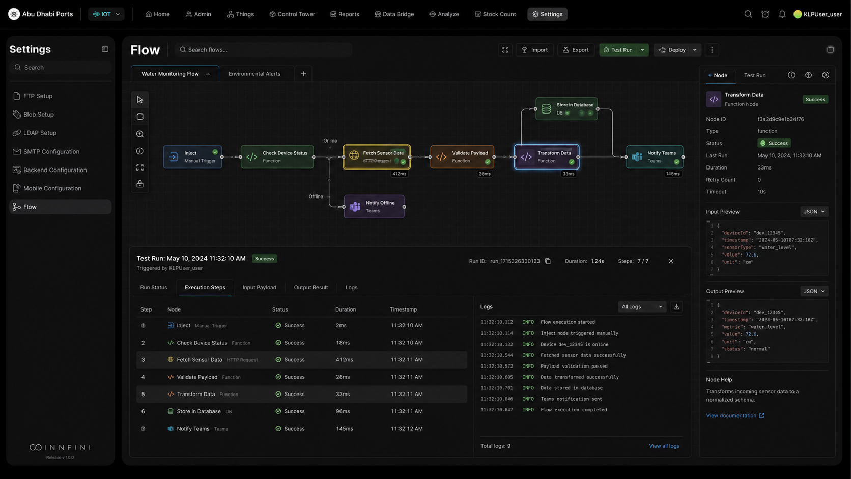 Workflow Builder test run